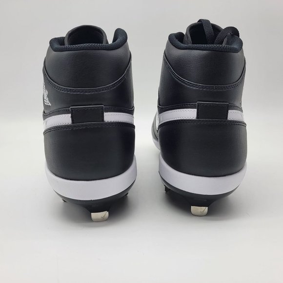 NEW Nike Air Jordan 1 High Retro Metal Baseball Cleats Black White Shoes main image 7